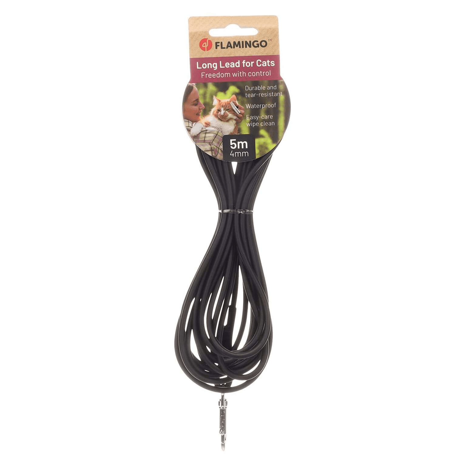 Flamingo Caspar Cat Long Line, Black, 5 metres